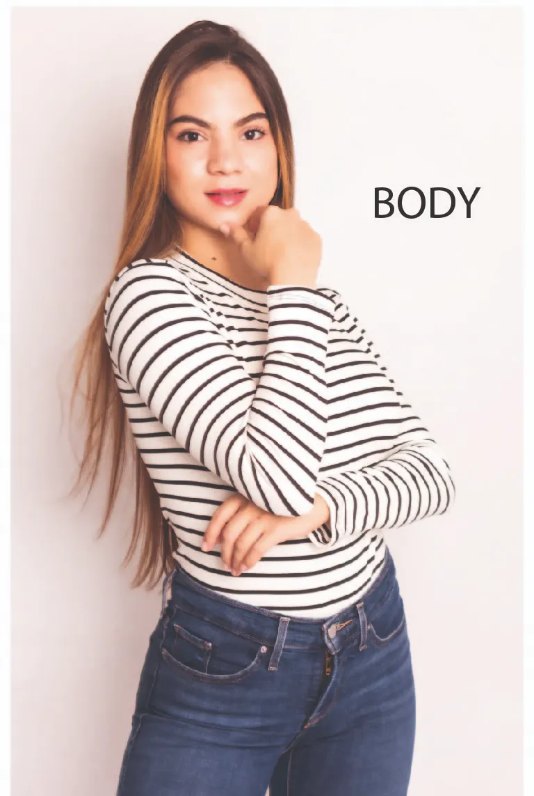 Body seamless manga larga en rayas